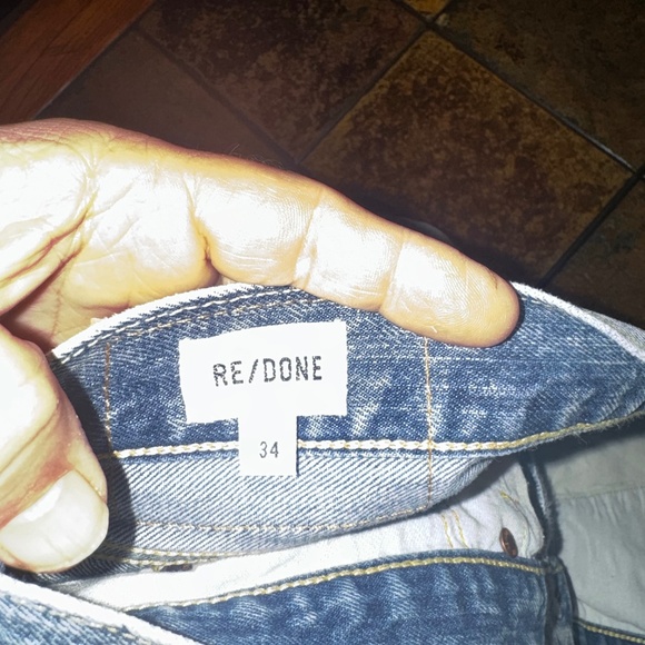 RE/done high rise stove pipe jeans - sz 34 Button Fly length 31 - Picture 5 of 6